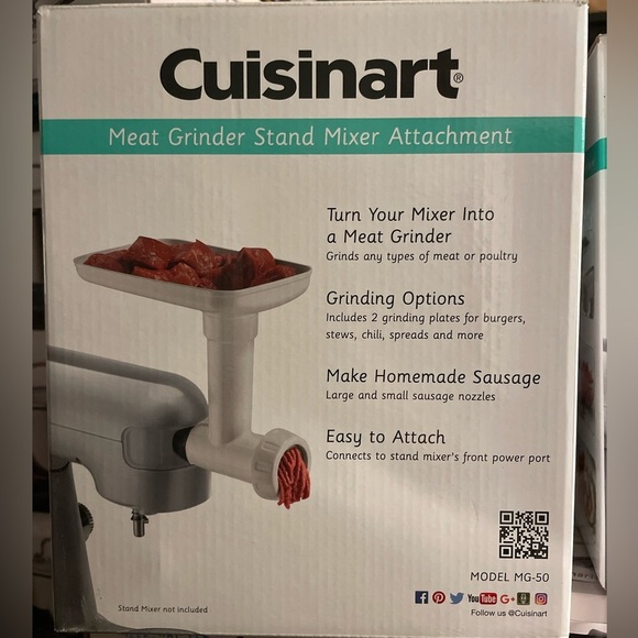 Cuisinart Meat Poultry Grinder Stand Mixer Attachment model MG 50. New - Picture 1 of 4